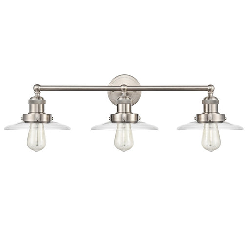Atlas Lighting English Pub 28''W 3Lt Vanity Light, Satin Nickel