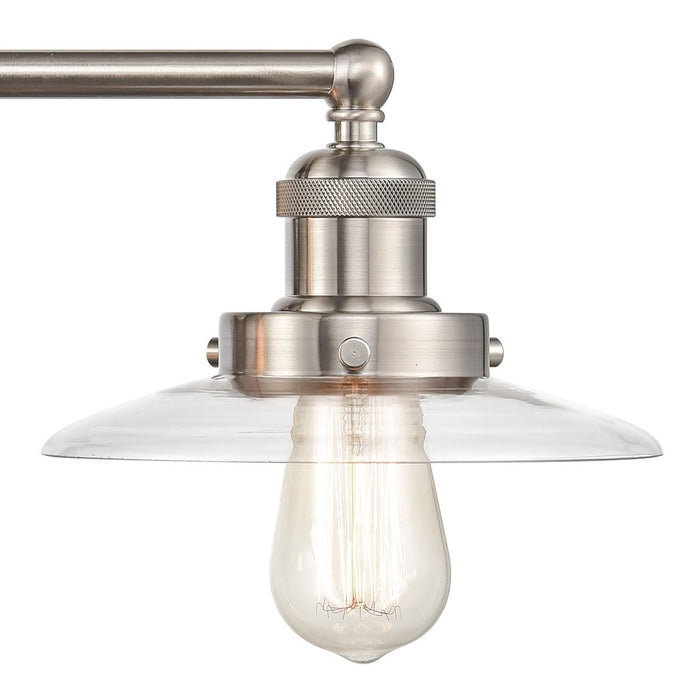 Atlas Lighting English Pub 28''W 3Lt Vanity Light, Satin Nickel