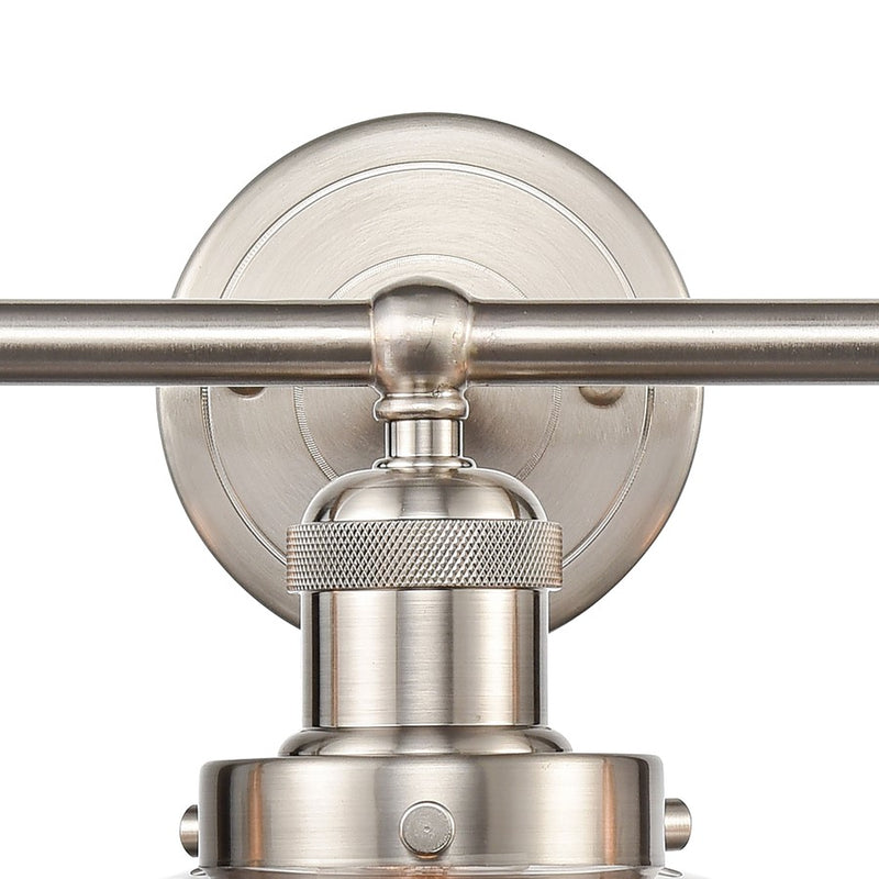 Atlas Lighting English Pub 28''W 3Lt Vanity Light, Satin Nickel