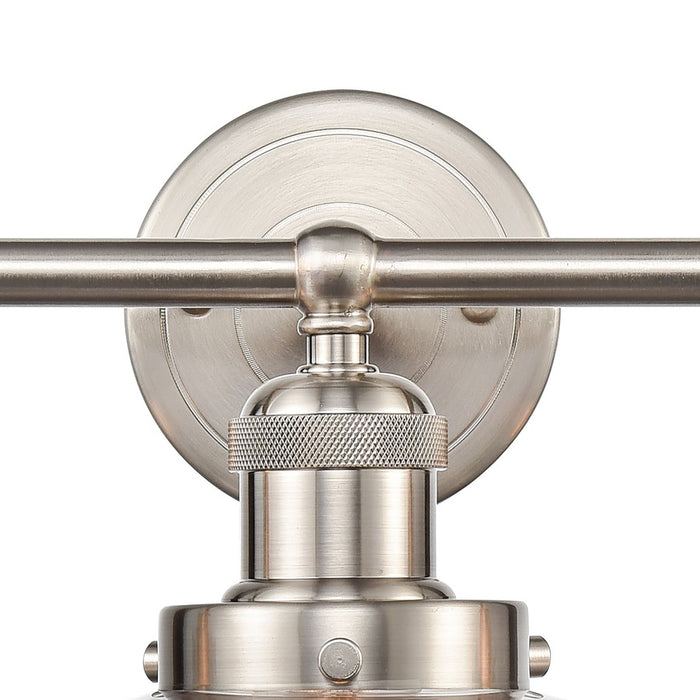 Atlas Lighting English Pub 28''W 3Lt Vanity Light, Satin Nickel