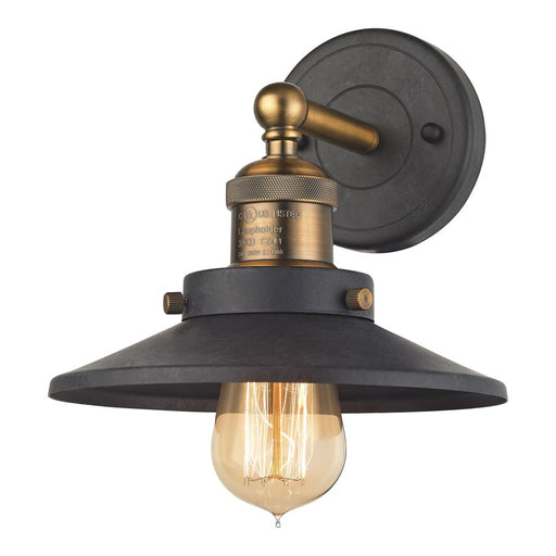 Atlas Lighting English Pub 8'' High 1Lt Sconce, Antique Brass/Black