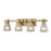 Atlas Lighting Ensley 28'' Wide 4Lt Vanity Light, Satin Brass/White