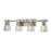 Atlas Lighting Ensley 28''W 4Lt Vanity Light, Satin Nickel/Clear