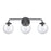 Atlas Lighting Fairbanks 22.75''W 3Lt Vanity Light, Black/Clear