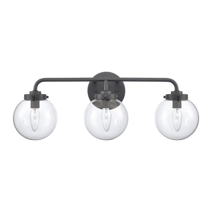 Atlas Lighting Fairbanks 22.75''W 3Lt Vanity Light, Black/Clear