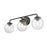 Atlas Lighting Fairbanks 22.75''W 3Lt Vanity Light, Black/Clear