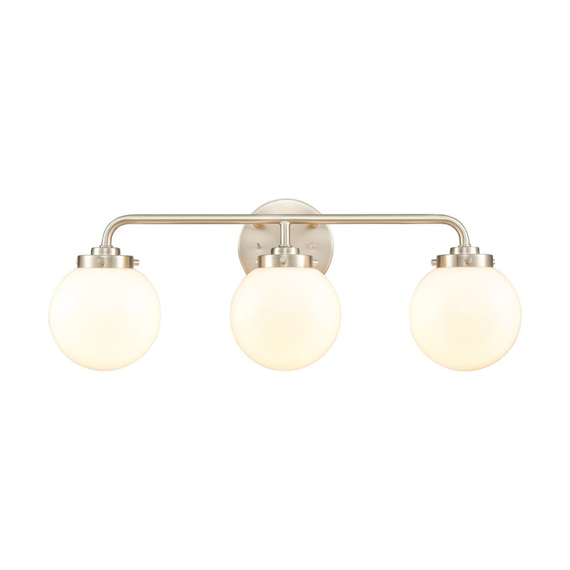 Atlas Lighting Fairbanks 23in 3-Light Vanity Light | Modern Brushed Nickel and Opal Glass | Bathroom Vanity | 23 x 6 x 8 in | Model WL11302-NK2
