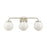 Atlas Lighting Fairbanks 22.75''W 3Lt Vanity, Nickel/Opal/White