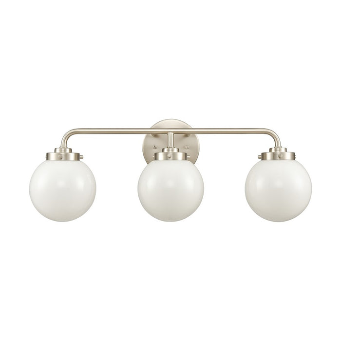 Atlas Lighting Fairbanks 22.75''W 3Lt Vanity, Nickel/Opal/White