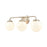 Atlas Lighting Fairbanks 22.75''W 3Lt Vanity, Nickel/Opal/White
