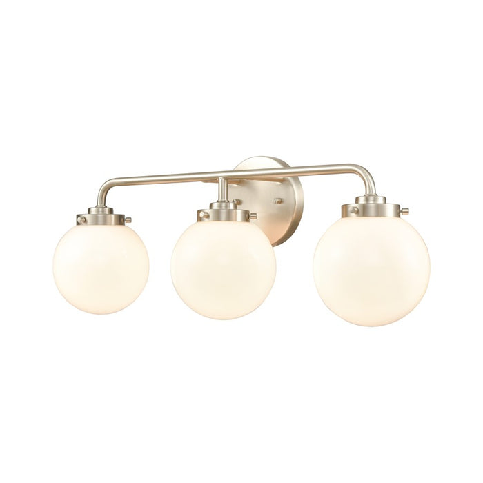 Atlas Lighting Fairbanks 22.75''W 3Lt Vanity, Nickel/Opal/White