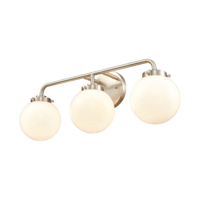 Atlas Lighting Fairbanks 22.75''W 3Lt Vanity, Nickel/Opal/White