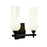Atlas Lighting Fleur 14.75''W 2Lt Vanity Light, Matte Black/White