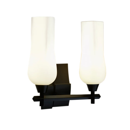 Atlas Lighting Fleur 14.75''W 2Lt Vanity Light, Matte Black/White