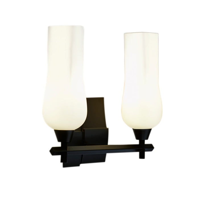 Atlas Lighting Fleur 14.75''W 2Lt Vanity Light, Matte Black/White