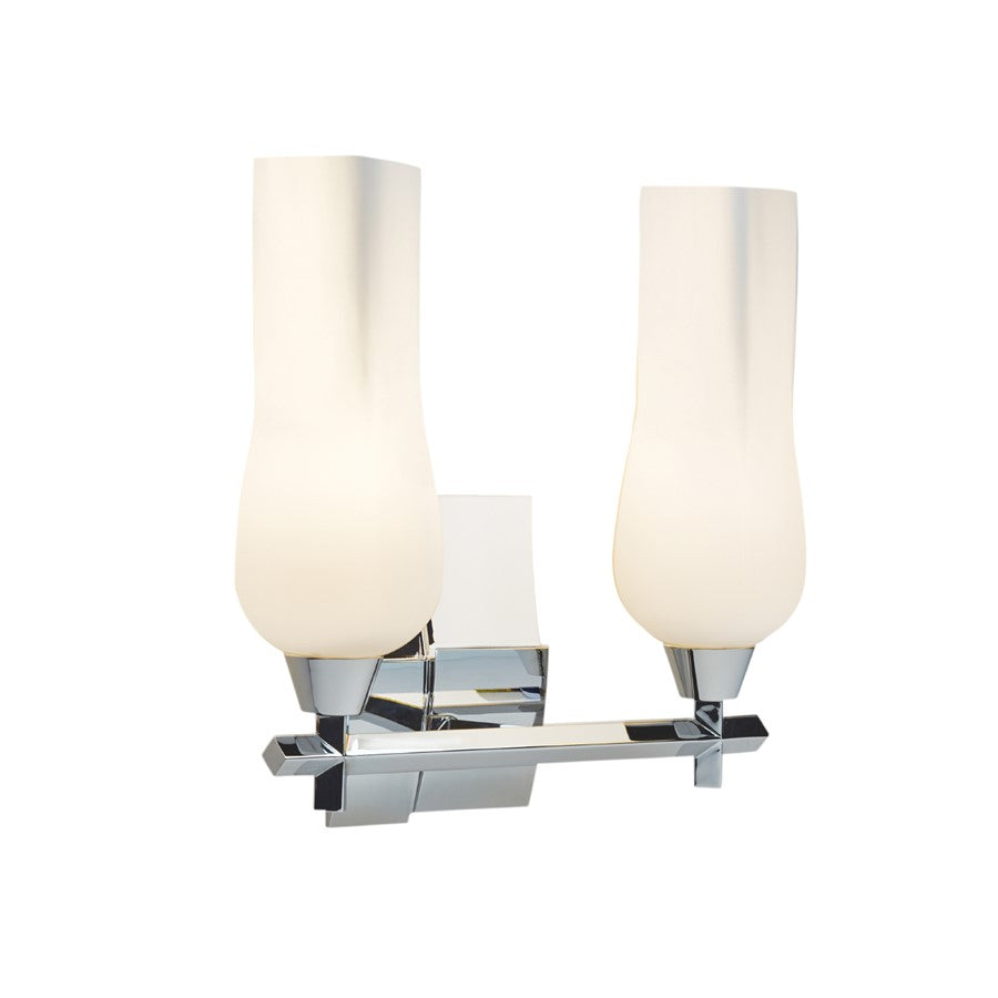 Atlas Lighting Fleur 14.75'' Wide 2Lt Vanity Light, Chrome/White