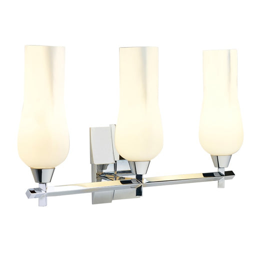 Atlas Lighting Fleur 25.25'' Wide 3Lt Vanity Light, Chrome/White