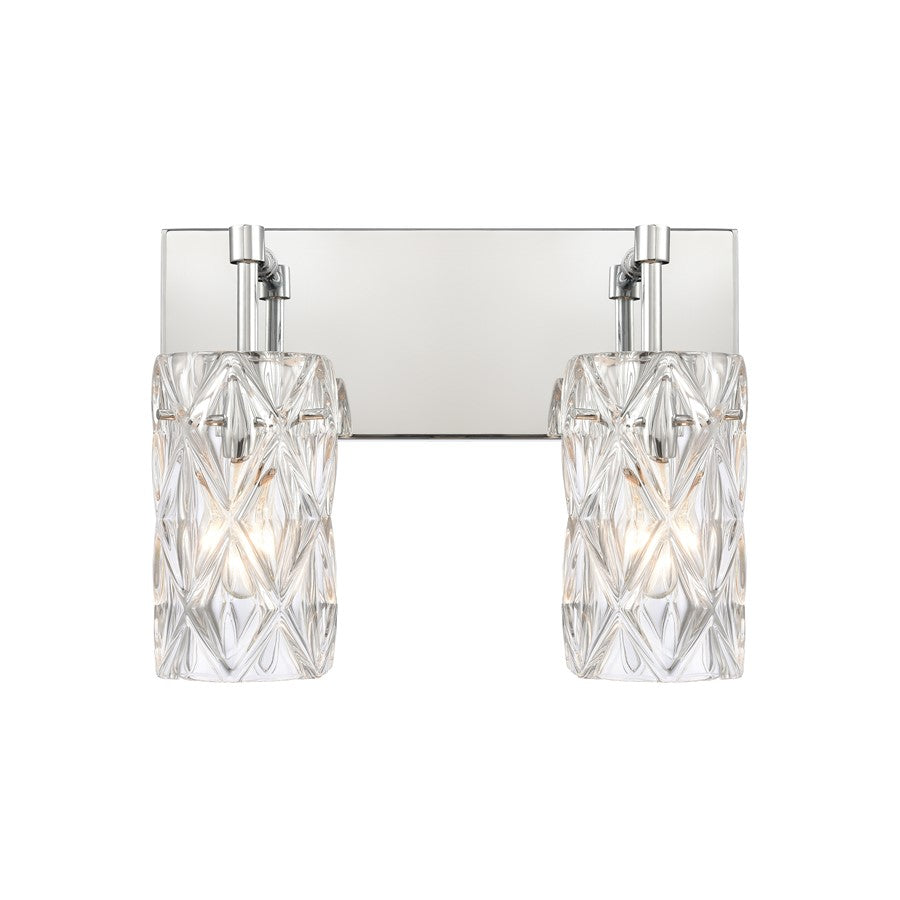 Atlas Lighting Forma de Crystal 14''W 2Lt Vanity, Chrome/Clear