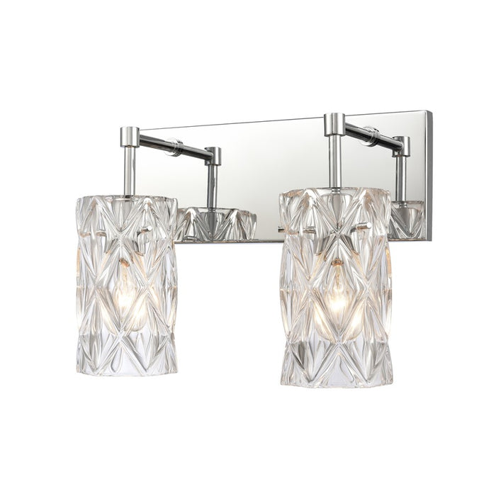 Atlas Lighting Forma de Crystal 14''W 2Lt Vanity, Chrome/Clear