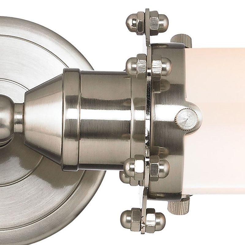 Atlas Lighting Fulton 20in 2-Light Vanity Light | Transitional Satin Nickel and White Glass | Bathroom & Powder Room | Model WL11306-NK