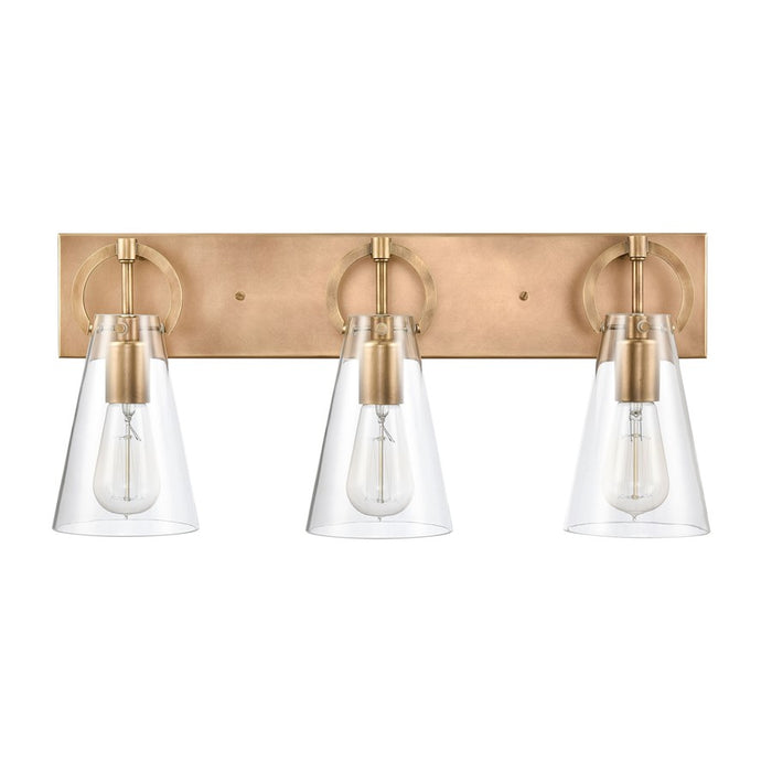 Atlas Lighting Gabby 23'' Wide 3Lt Vanity Light, Brass/Clear