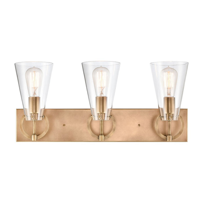 Atlas Lighting Gabby 23'' Wide 3Lt Vanity Light, Brass/Clear