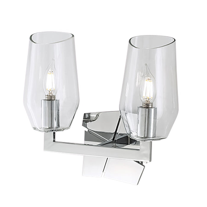 Atlas Lighting Gaia 11.5'' Wide 2Lt Vanity Light, Chrome/Clear