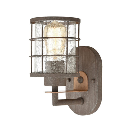 Atlas Lighting Gilbert 11'' High 1Lt Sconce, Rusted Coffee/Clear
