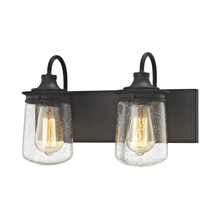 Atlas Lighting Hamel 15'' Wide 2Lt Vanity Light, Bronze/Clear