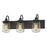 Atlas Lighting Hamel 24'' Wide 3Lt Vanity Light, Bronze/Clear