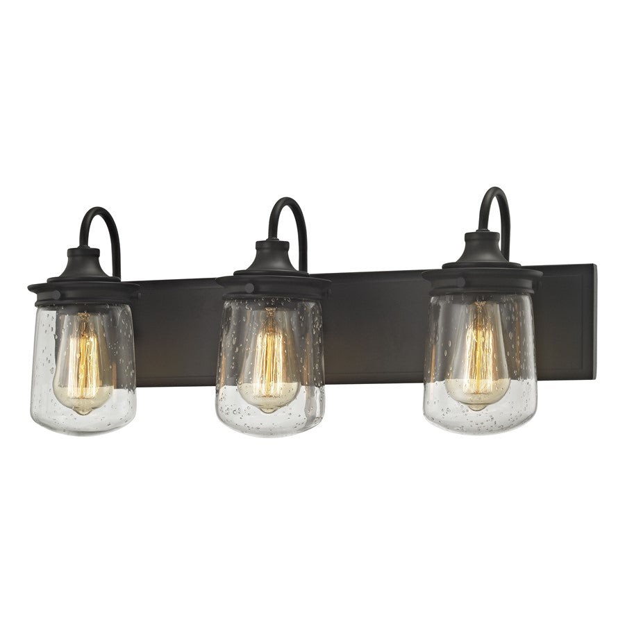 Atlas Lighting Hamel 24'' Wide 3Lt Vanity Light, Bronze/Clear