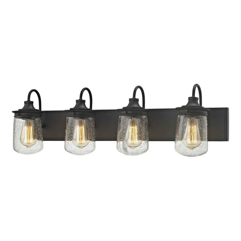 Atlas Lighting Hamel 32in 4-Light Vanity Light | Transitional Oil Rubbed Bronze and Clear Seeded Glass | Bathroom Vanity | Model WL11315-BZ