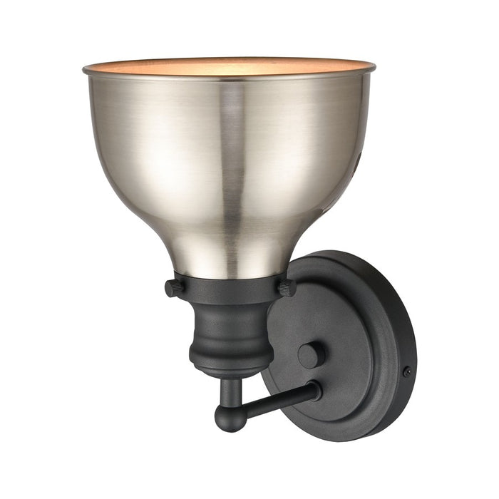 Atlas Lighting Haralson 10'' High 1Lt Sconce, Charcoal/Nickel