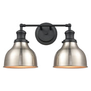 Atlas Lighting Haralson 17''W 2Lt Vanity Light, Charcoal/Nickel - WL11317-BK1