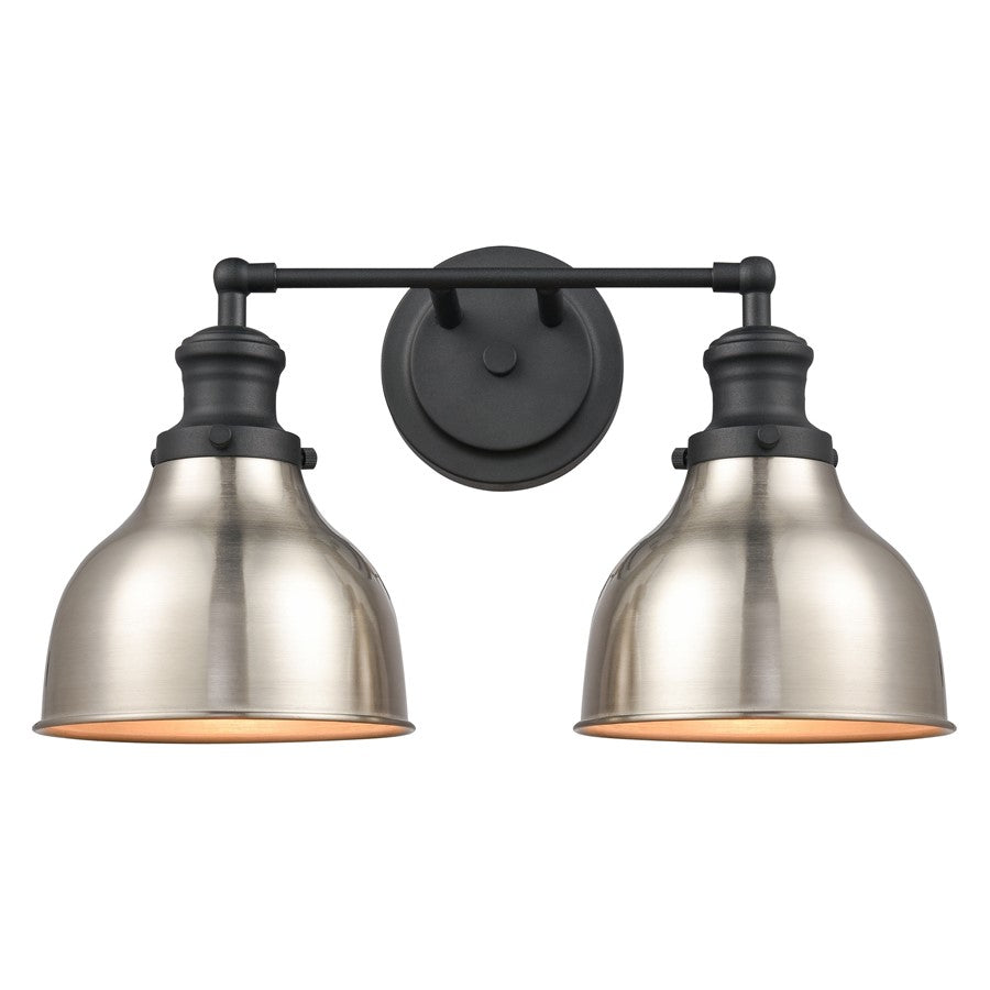Atlas Lighting Haralson 17''W 2Lt Vanity Light, Charcoal/Nickel - WL11317-BK1