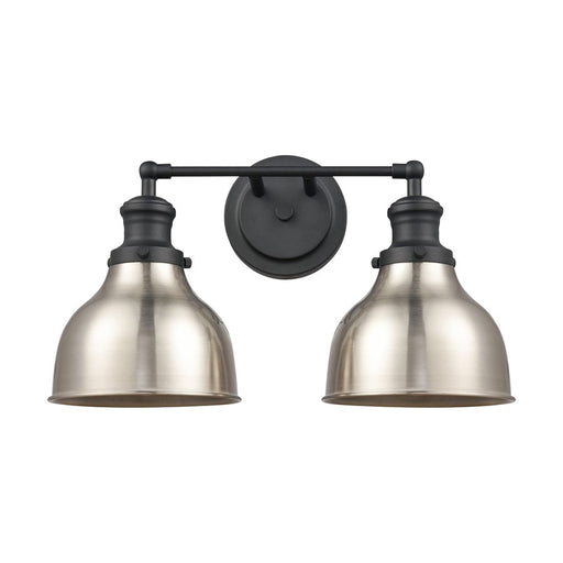 Atlas Lighting Haralson 17''W 2Lt Vanity Light, Charcoal/Nickel
