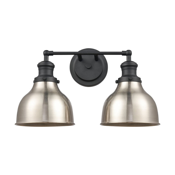 Atlas Lighting Haralson 17''W 2Lt Vanity Light, Charcoal/Nickel