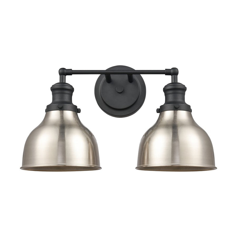 Atlas Lighting Haralson 2-Light Vanity Light | Traditional Charcoal and Satin Nickel Metal | Bathroom & Vanity Lighting | Model WL11317-BK1