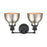 Atlas Lighting Haralson 17''W 2Lt Vanity Light, Charcoal/Nickel