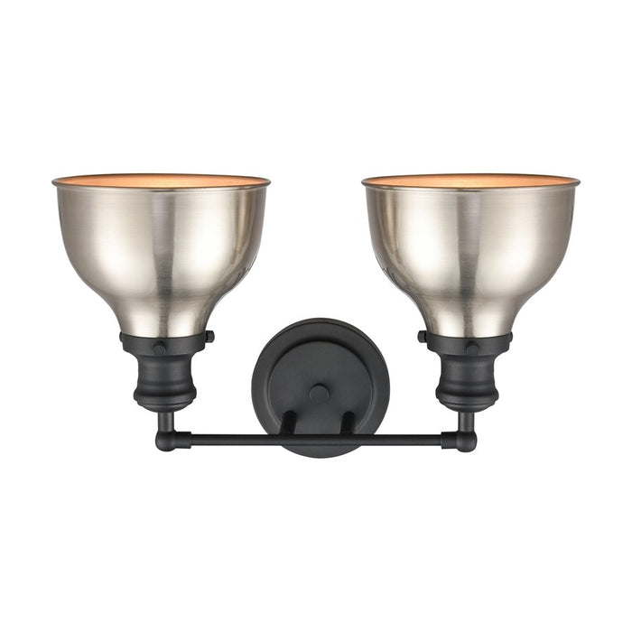 Atlas Lighting Haralson 17''W 2Lt Vanity Light, Charcoal/Nickel