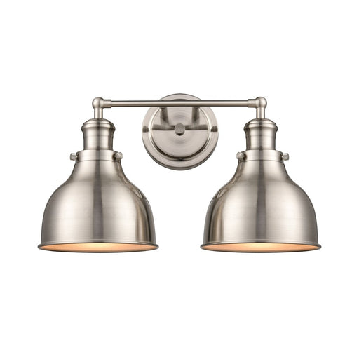 Atlas Lighting Haralson 17'' Wide 2Lt Vanity Light, Nickel/Nickel
