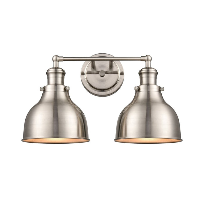 Atlas Lighting Haralson 17'' Wide 2Lt Vanity Light, Nickel/Nickel