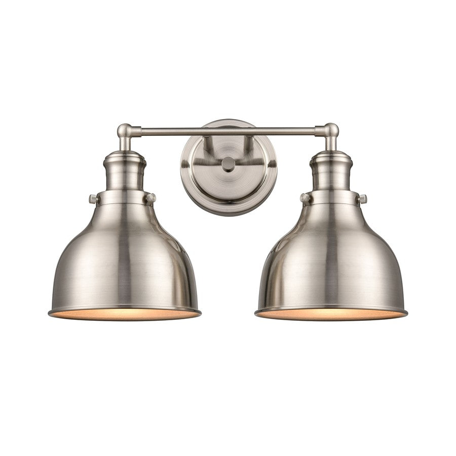 Atlas Lighting Haralson 17'' Wide 2Lt Vanity Light, Nickel/Nickel