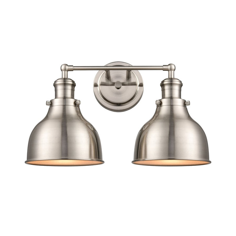 Atlas Lighting Haralson 2-Light Vanity Light | Transitional Satin Nickel Metal | Bathroom & Vanity Lighting | 17 x 7 x 10 in | Model WL11317-NK