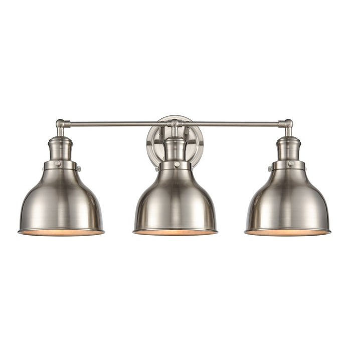 Atlas Lighting Haralson 24'' Wide 3Lt Vanity Light, Nickel/Nickel