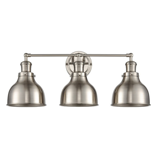 Atlas Lighting Haralson 24'' Wide 3Lt Vanity Light, Nickel/Nickel