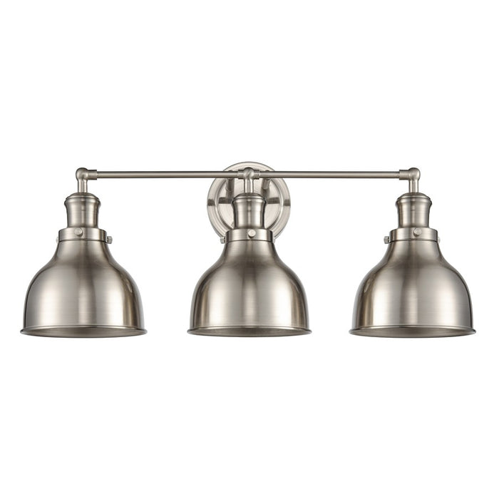 Atlas Lighting Haralson 24'' Wide 3Lt Vanity Light, Nickel/Nickel