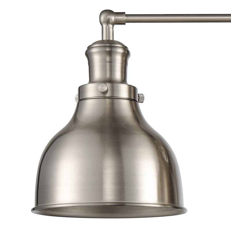 Atlas Lighting Haralson 24in 3-Light Vanity Light | Transitional Satin Nickel and Nickel Metal Shade | Bathroom Vanity | Model WL11318-NK