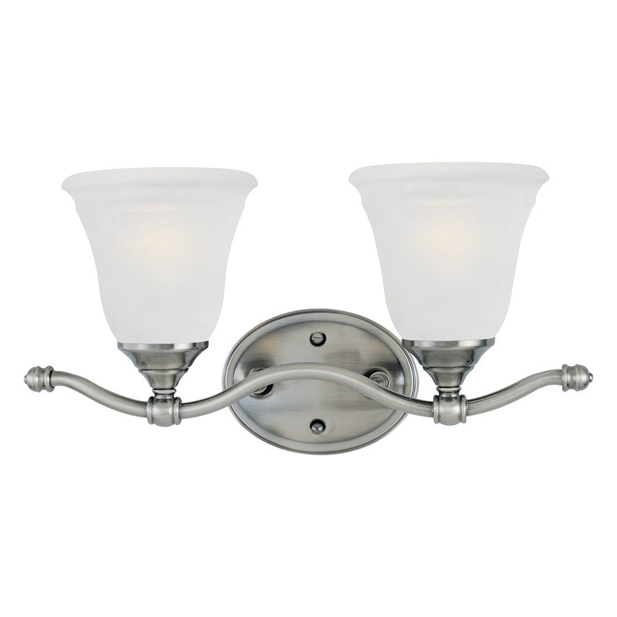 Atlas Lighting Harmony 16''W 2Lt Vanity Light, Satin Pewter/White
