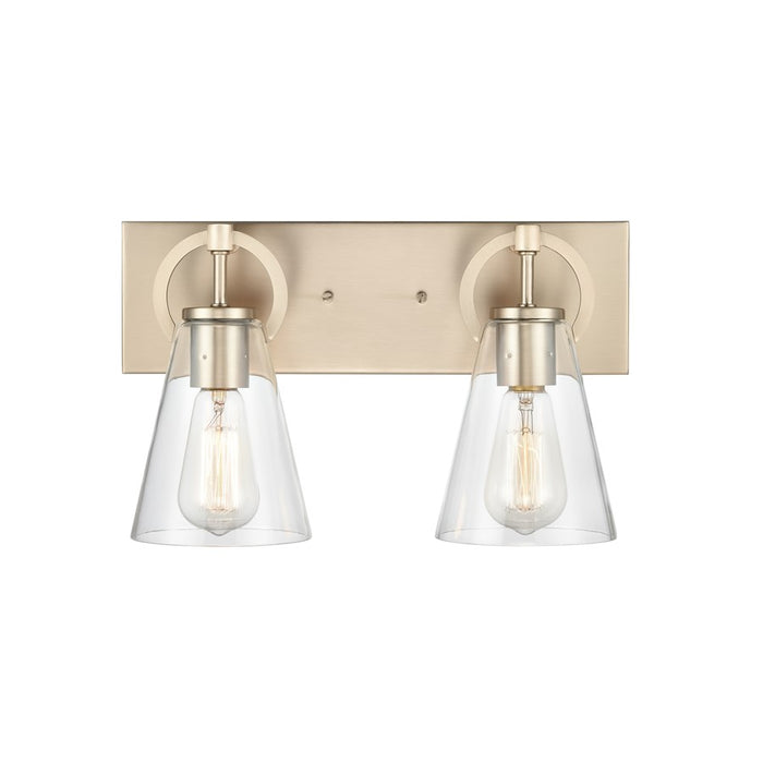 Atlas Lighting Harnell 2Lt Vanity, Champagne Gold/Clear/Clear